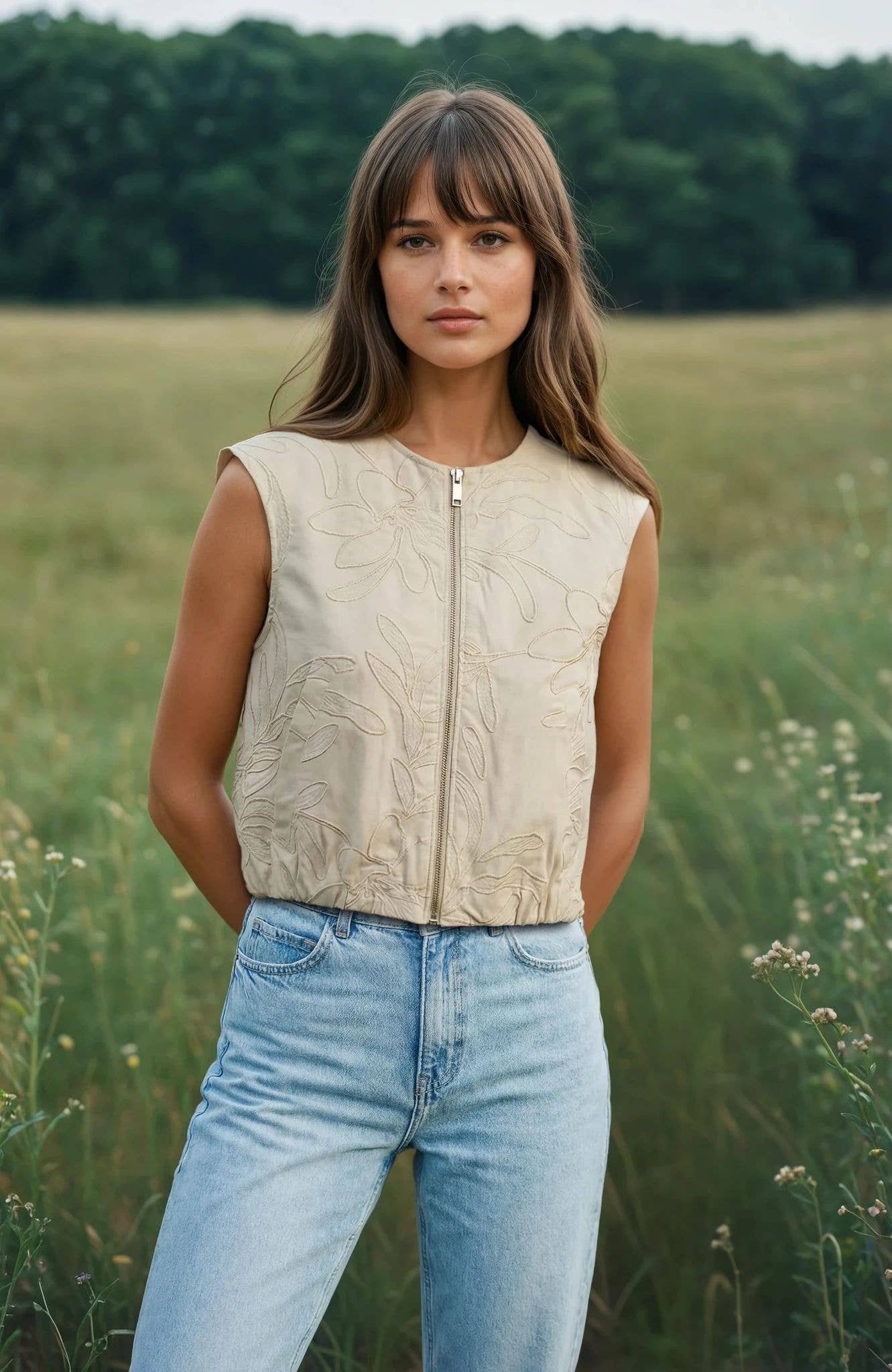 Rachel - Gilet court sans manches