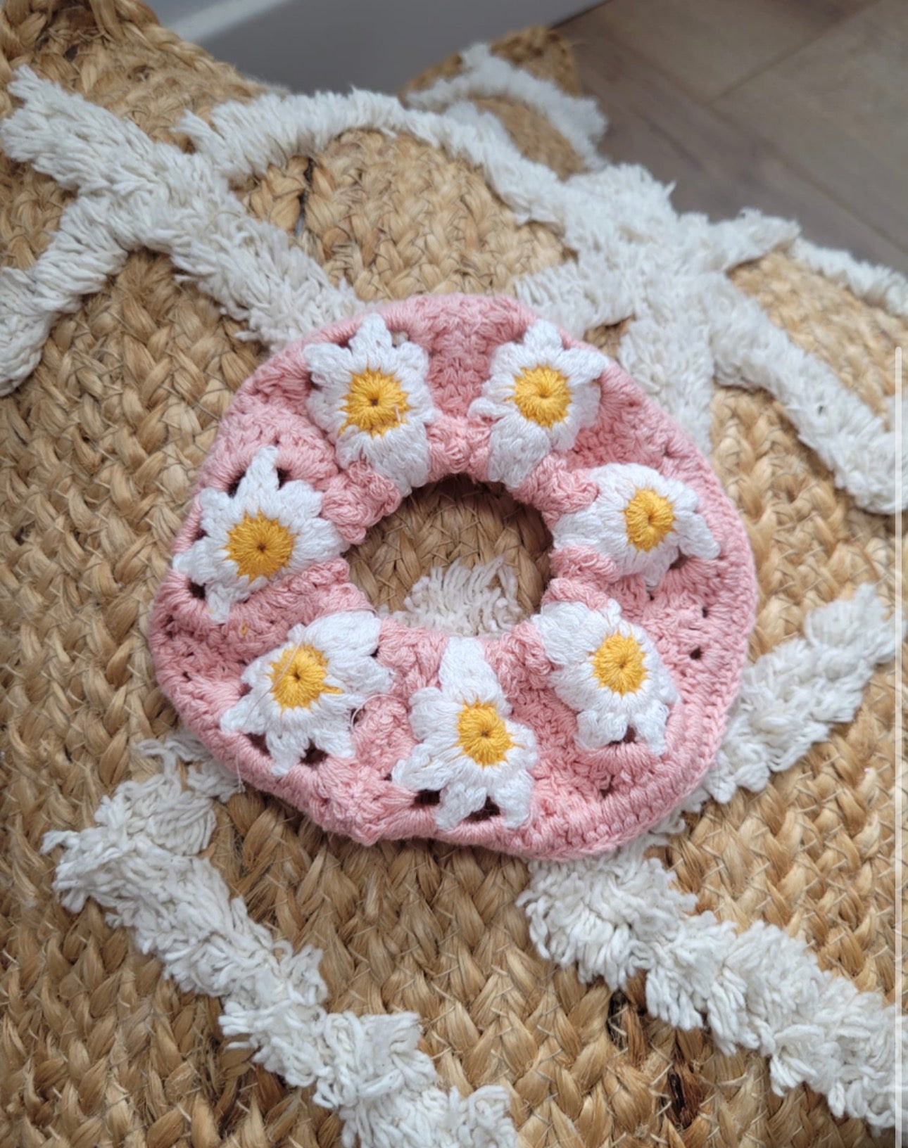 Nina - Chouchou élastique crochet fleurs
