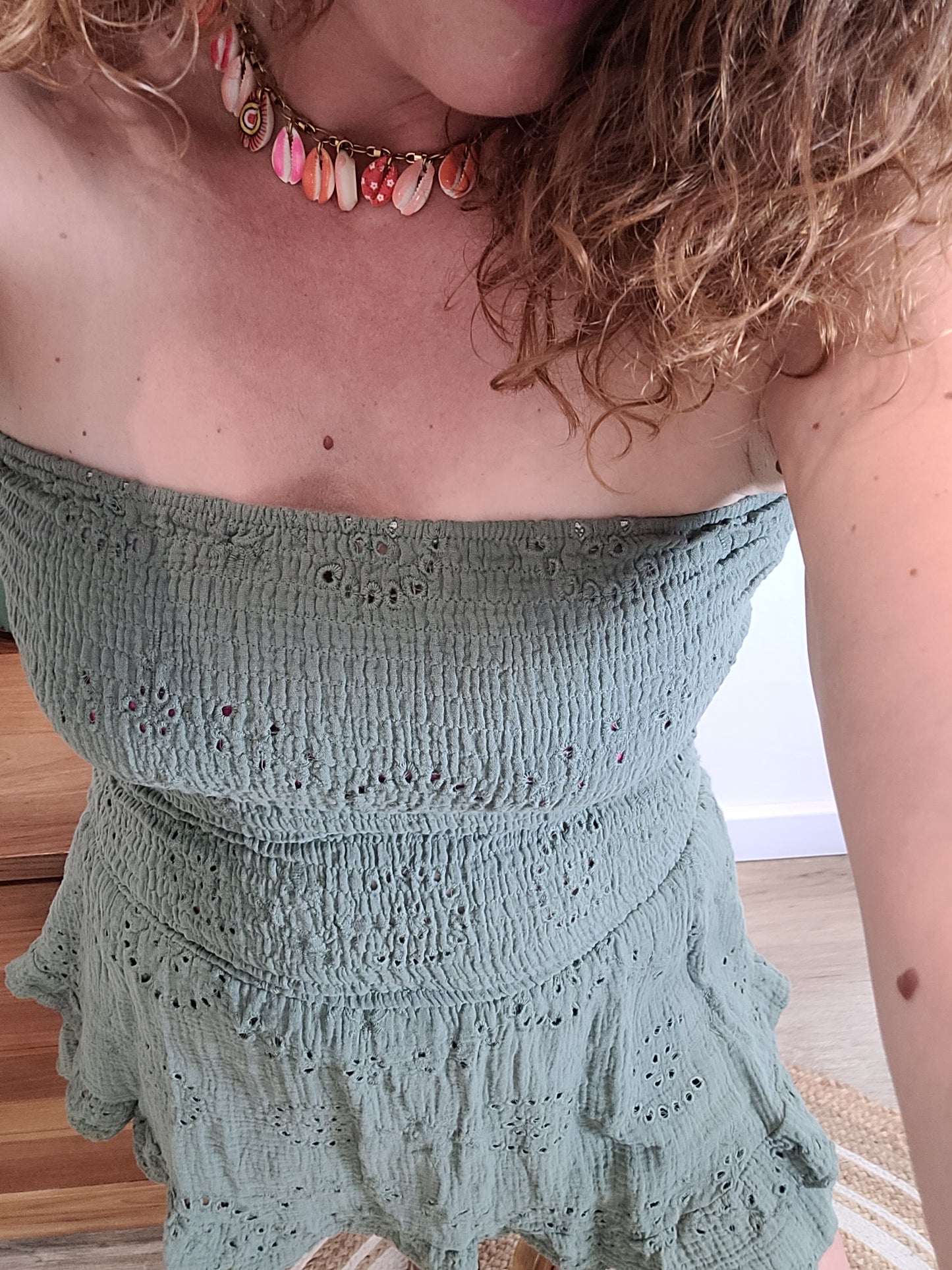 Salsa - Robe à broderie avec short intégré, élastiquée