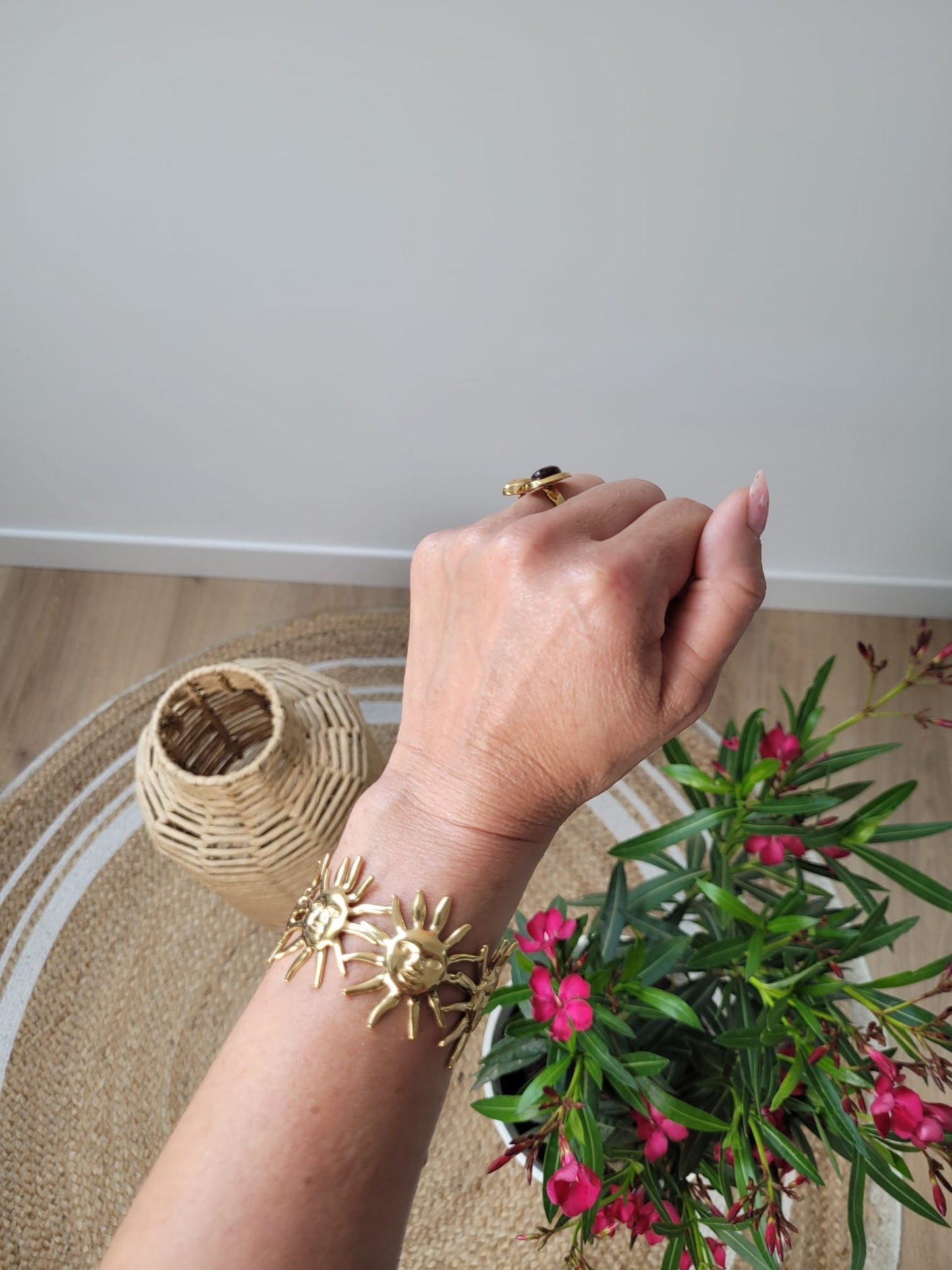 Sun - Bracelet acier inoxydable motifs soleil visage artistique