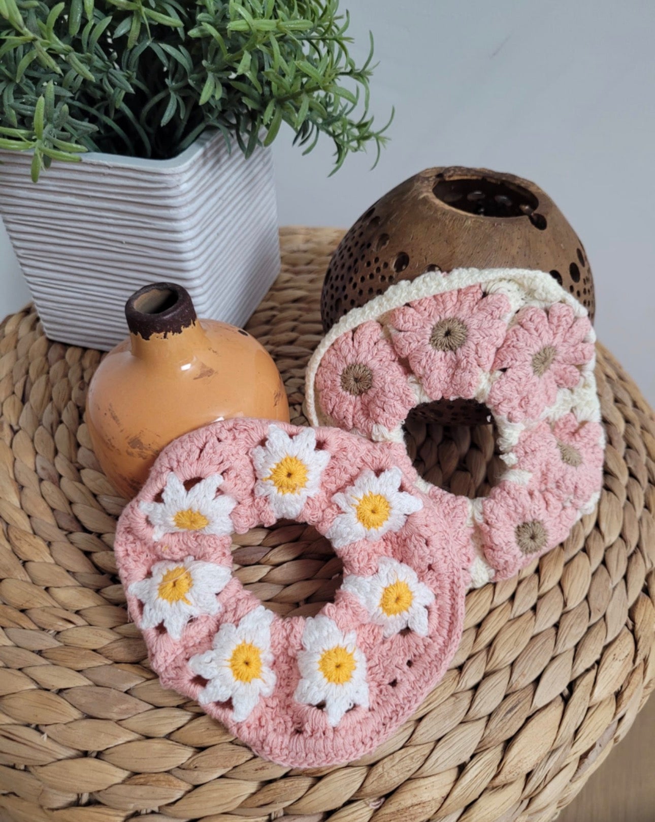 Nina - Chouchou élastique crochet fleurs
