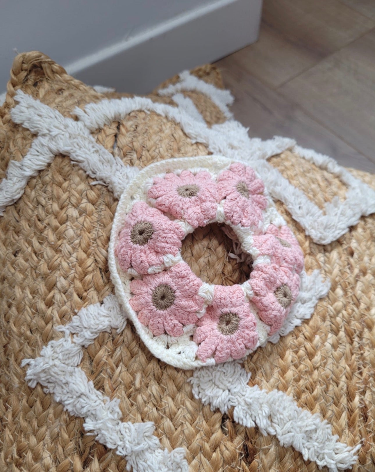 Nina - Chouchou élastique crochet fleurs