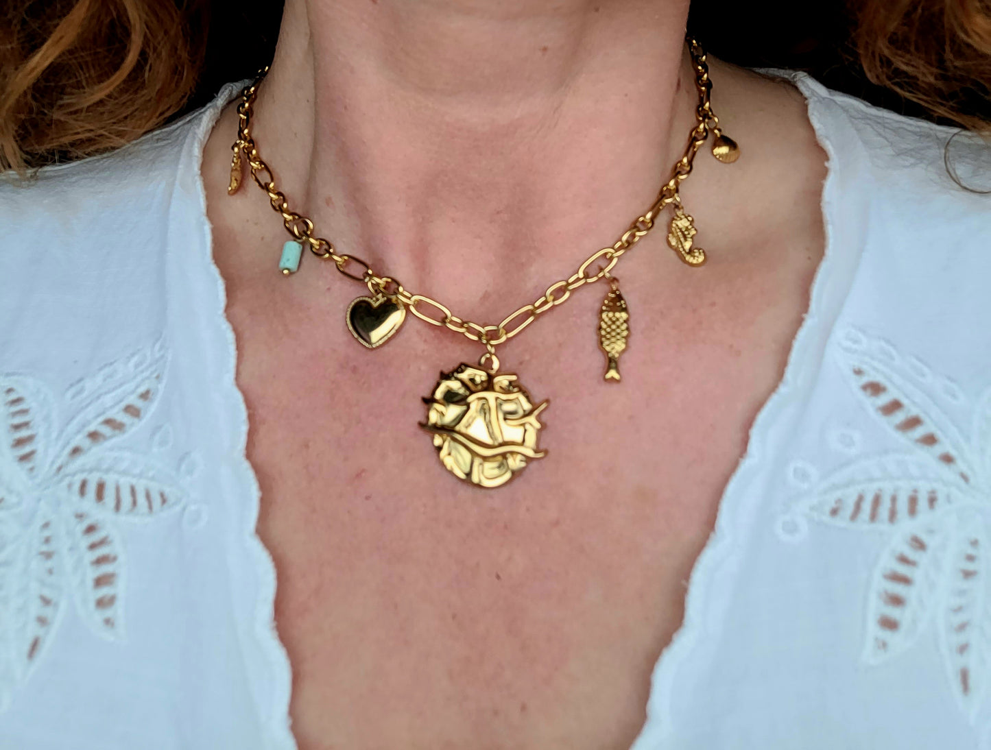 Collier breloques océan