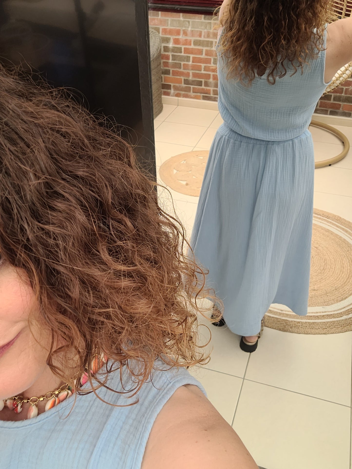 Gaya - Ensemble top et jupe gaze de coton