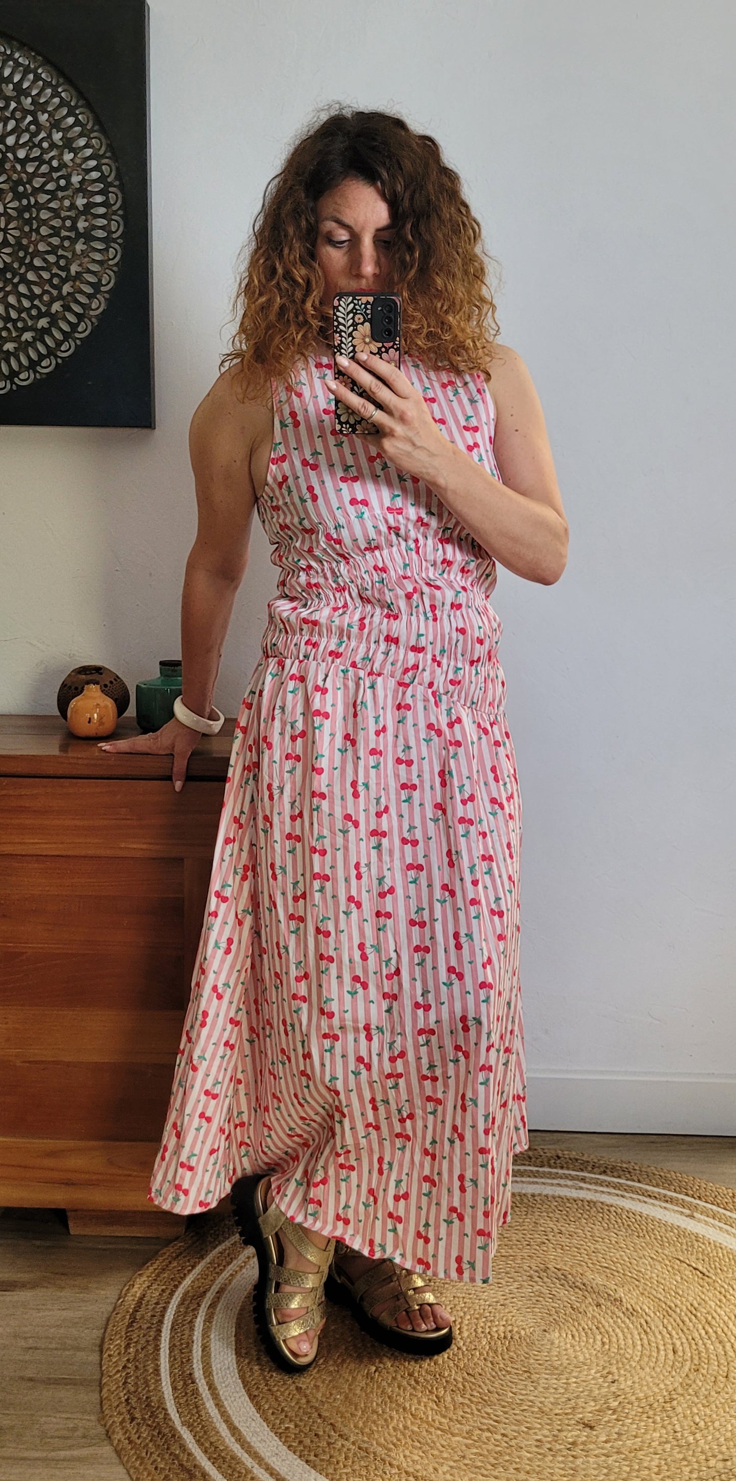 Cerise - Robe longue imprimée