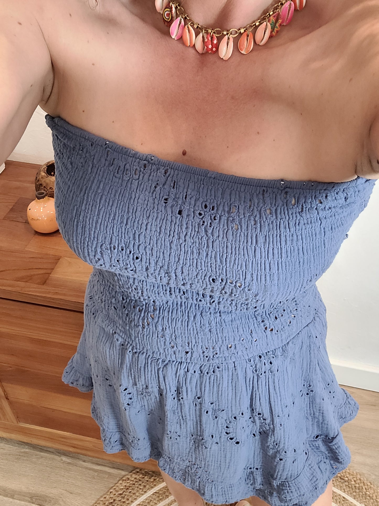 Salsa - Robe à broderie avec short intégré, élastiquée