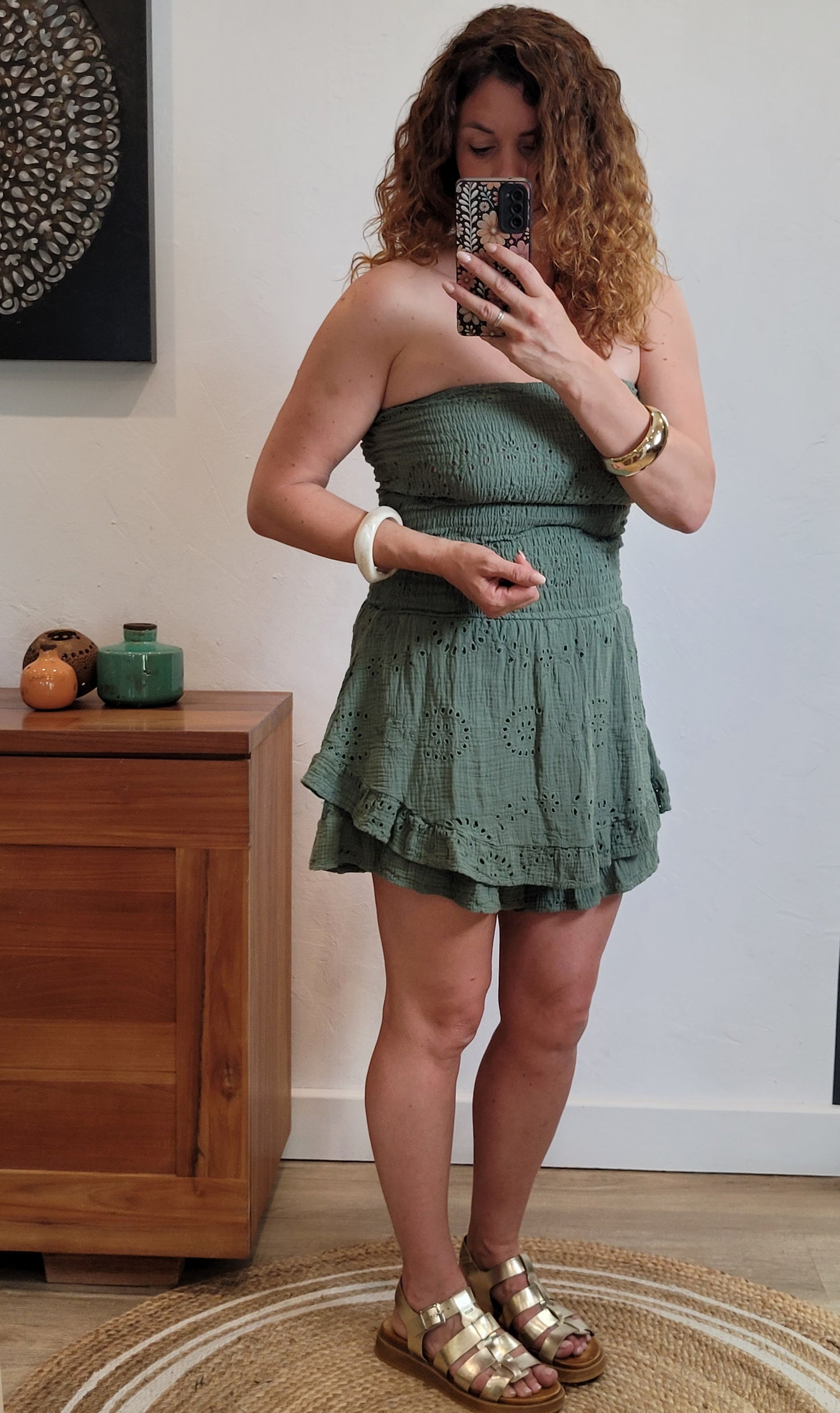 Salsa - Robe à broderie avec short intégré, élastiquée