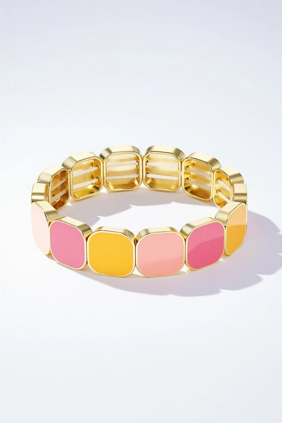 Elia - Bracelet coloré beige/rose
